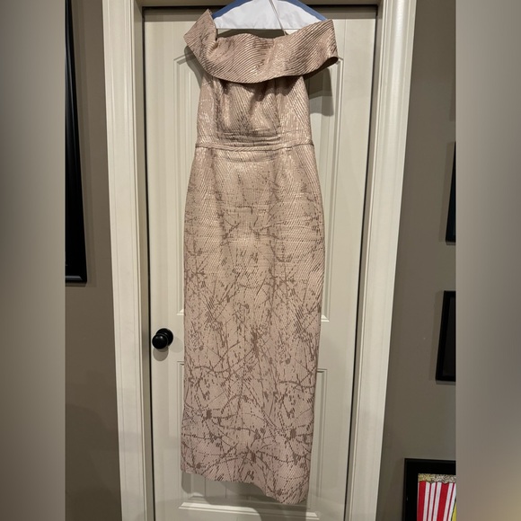 Teri Jon by Rickie Freeman

Off-the-Shoulder Metallic Jacquard Gown - Picture 3 of 4